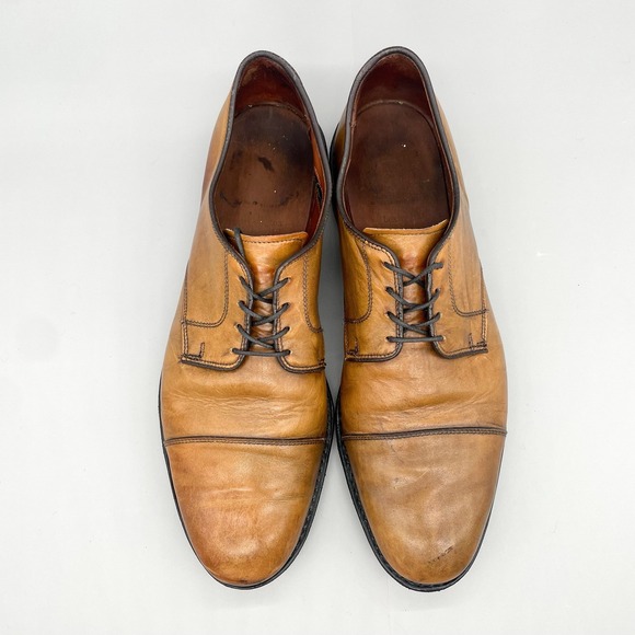 Allen Edmonds Mens 11.5D Lexington Cap Toe Derby Walnut Leather‎ Oxfords Shoes